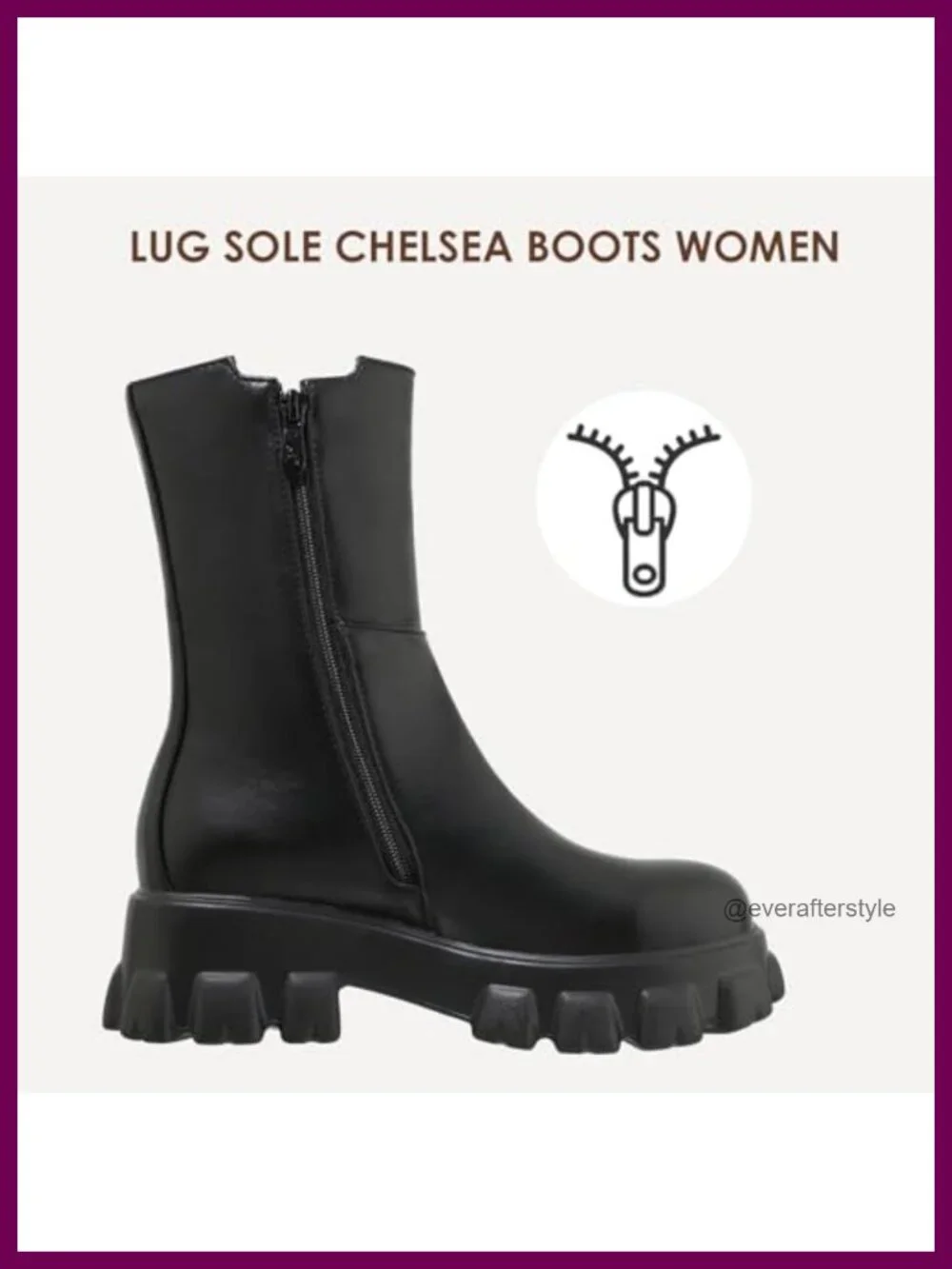 Women's Chelsea Ankle Platform Boots Chunky Heel Booties Synthetic PU